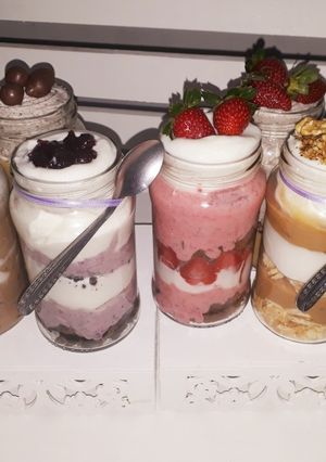 Una foto de Cheesecake en frascos
