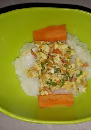 Foto resep Bubur tim orak arik telur (mpasi 10 bulan)