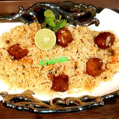 A picture of LOBIA MOTI PULAO (kidney beans kofta Pulao).