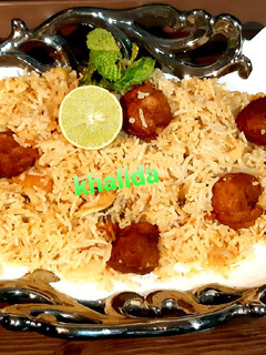 A picture of LOBIA MOTI PULAO (kidney beans kofta Pulao).