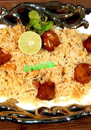 A picture of LOBIA MOTI PULAO (kidney beans kofta Pulao).