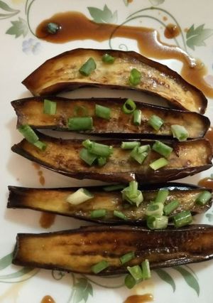 A picture of Japanese eggplant salad.