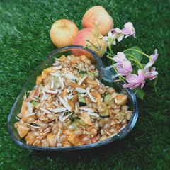 Yummy apple 🍎 salad dip in ketchup A picture of Yummy apple 🍎 salad dip in ketchup.