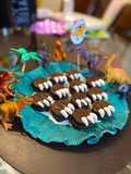 Alfajorcitos de chocolate para candy bar dinosaurios 🦖