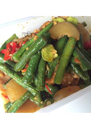 Foto resep Tumis Kacang Panjang Kikil Petai 