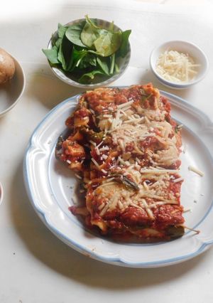 A picture of Baked Aromatic Healthy vegetable Lasagna.