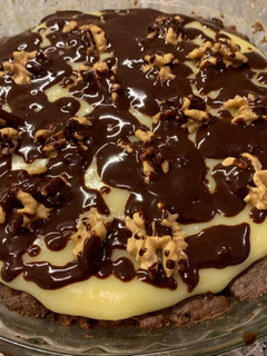 Una foto de Tarta muy fácil de chocolate y crema pastelera