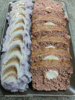 Una foto de Pastel de carne relleno con huevo