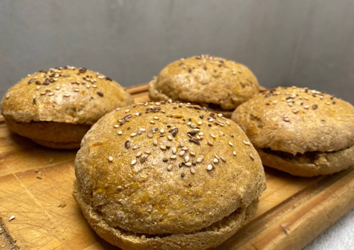 Pan de hamburguesa de calabaza