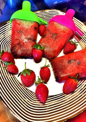 Foto resep Strawberry cucumber Popsicles 🍓 🤗