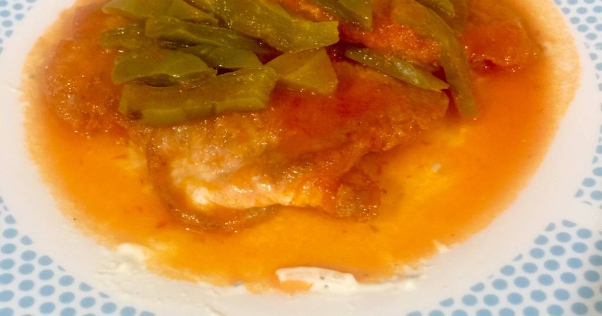 Tortitas de pollo con nopales al chile de árbol Receta de Eva Reyes- Cookpad