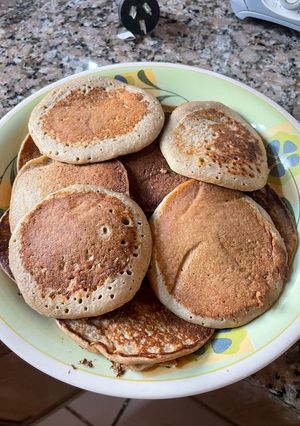 Una foto de Panqueques de banana y avena