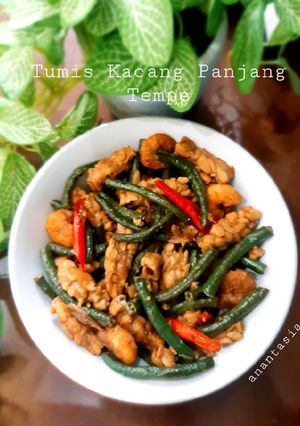 Foto resep Tumis kacang panjang tempe