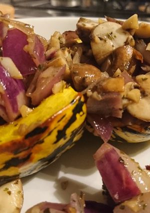 A picture of Veg Stuffed Squash.