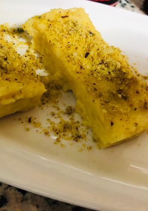 A picture of Khoya burfi.