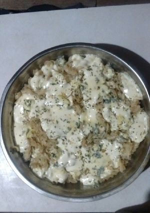 Una foto de Tirabuzones con queso cremoso y azul