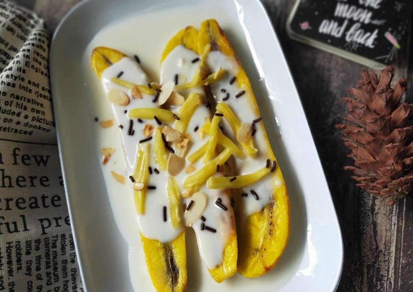 Pisang Panggang Saus Keju