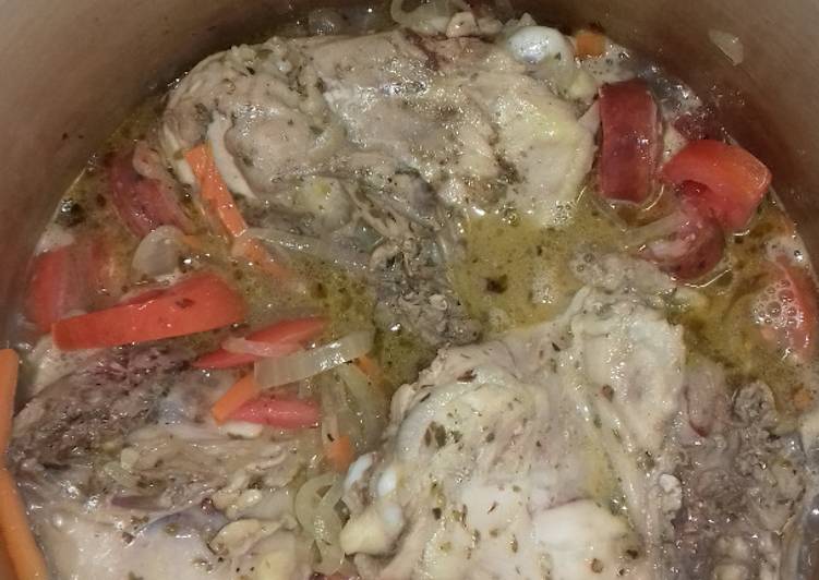 Pollo al jugo con verduras