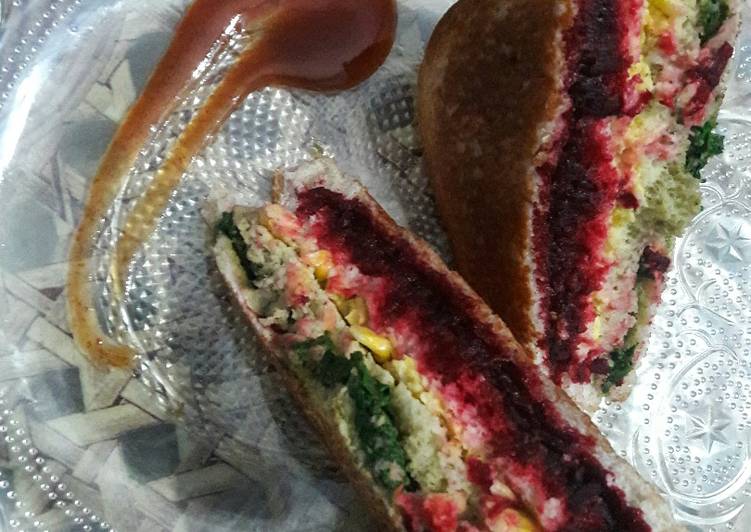 Step-by-Step Guide to Prepare Tasty Rainbow sandwich