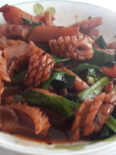 辣炒魷魚刻花 的食譜成品照片