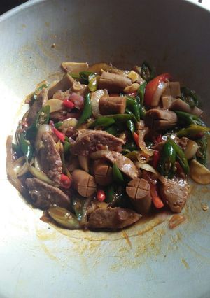 Foto resep Tumis sosis bakso lombok ijo pedas gett.😄😄