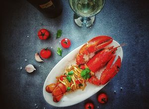 Foto resep Linguini con Astice || Linguini Saus Lobster