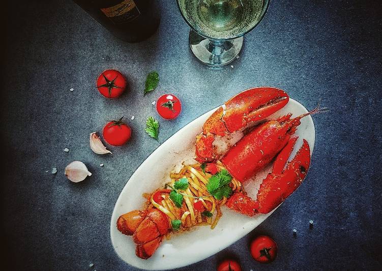 Resep Linguini con Astice || Linguini Saus Lobster Anti Gagal