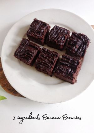 Foto resep 3 Ingredients Banana Brownies