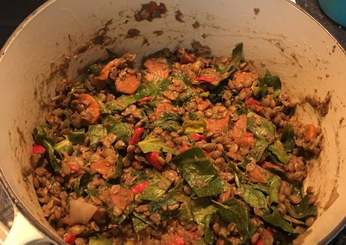 Green lentil curry for babies & adults