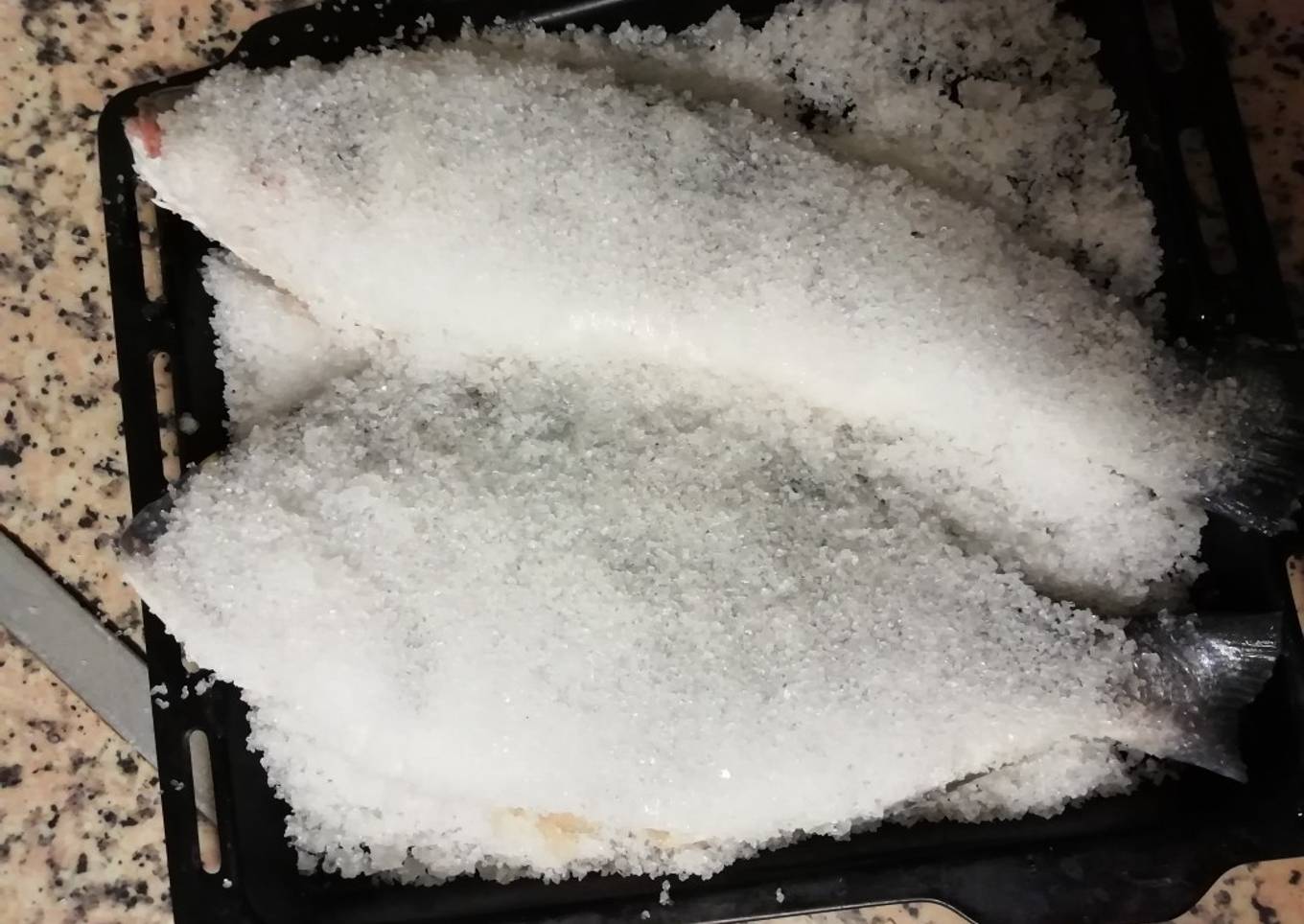 Dorada y lubina a la sal