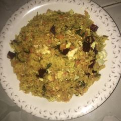 A picture of Arabian fried rice.