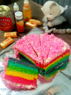 Foto resep Rainbow cake ekonomis