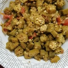 A picture of Simple fried lady finger curry #recipemarathon.