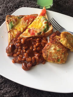A picture of Cheesy Egg In hole toast.