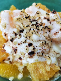 Una foto de Naranja con crema mascarpone