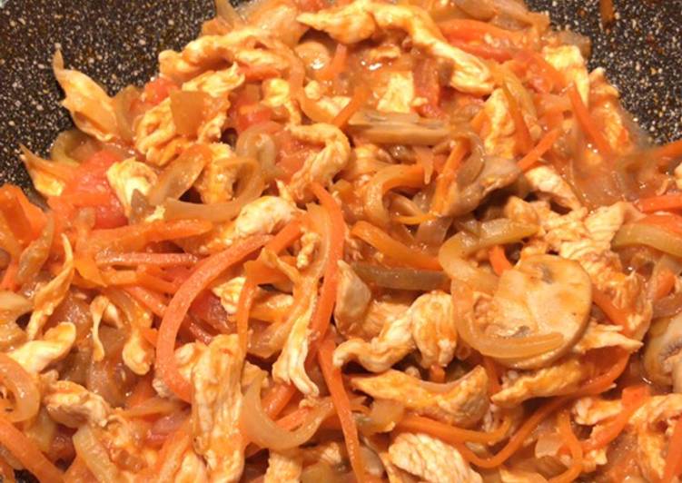 Fajitas de pollo y verduras