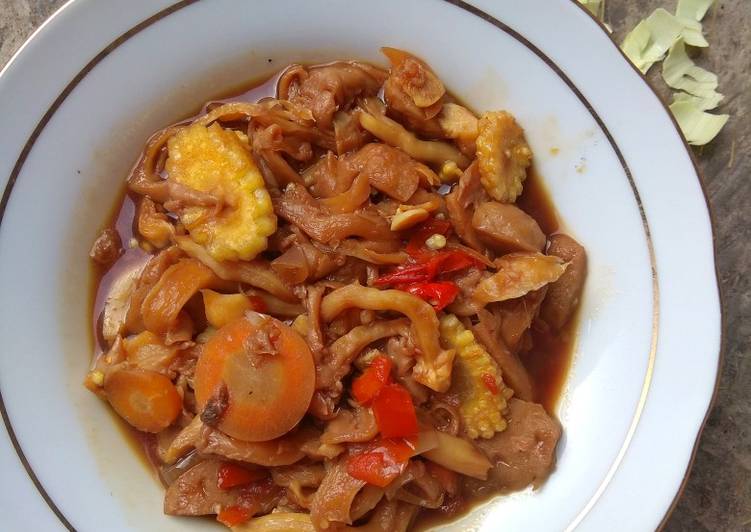 Resep Tumis jamur tiram bakso putren yang Lezat