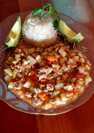 Una foto de Carne molida con vegetales