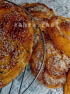 عکسی از دستور نان کدوحلوایی پنبه ای با کشمش