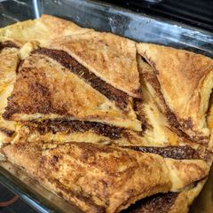 A picture of Chocolate Orange Bread and butter Pudding.