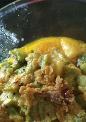 A picture of Ridged gourd Potato poppy seeds curry (jhinge aaloo posto).