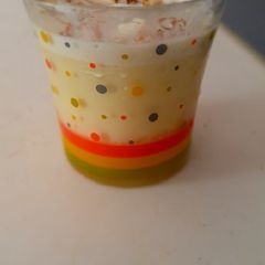 A picture of Almond saffron milk.