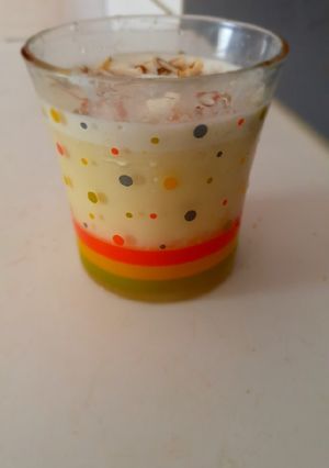 A picture of Almond saffron milk.
