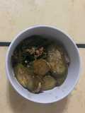 มะเขือยาวไส้หมูราดซอส