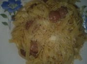 Una foto de espagueti con pimiento morron