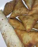 Chicken & potatoes samosa and a simple Shawarma(سمبوسة الدجاج والبطاطس وببقية المكونات عملت شاورما)