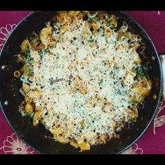 A picture of Indian style Macaroni pasta.
