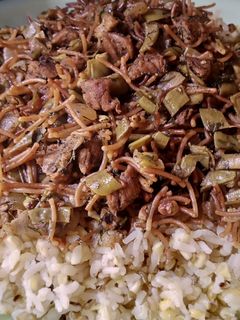 صورة لوصفة تاجينة لوبيا على رز