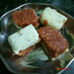 Gajrela mawa barfi A picture of Gajrela mawa barfi.