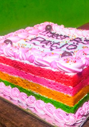 Foto resep Steamed Rainbow cake moiiiisst.